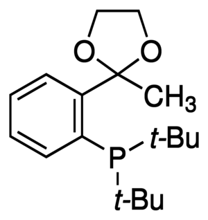 2?-(Di-tert-butylphosphino)acetophenone ethylene ketal - CAS:1202864-99-0 - 2-(2-Di-tert-butylphosphinophenyl)-2-methyl-1,3-dioxolane, Bis(1,1-dimethylethyl)[2-(2-methyl-1,3-dioxolan-2-yl)phenyl]-phosphine